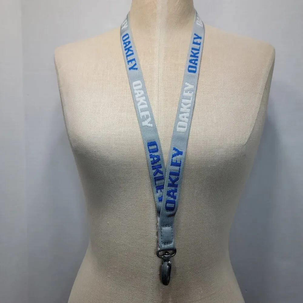 Oakley Grey & Blue Lanyard w/ Clip